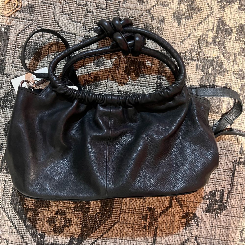 Free People Head Over Heels Leather Crossbody Bag in Black - Picture 8 of 10